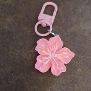 Pink Flower Keychain